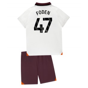 Maillot de foot Manchester City Phil Foden #47 Extérieur enfant 2023-24 Manches Courte (+ pantalon court)